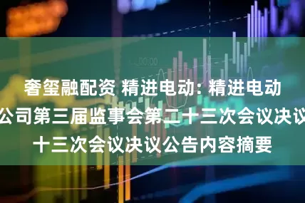 奢玺融配资 精进电动: 精进电动科技股份有限公司第三届监事会第二十三次会议决议公告内容摘要